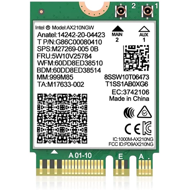 Card WIFI Intel® Wi-Fi 6E AX210 NGW (key E& A)