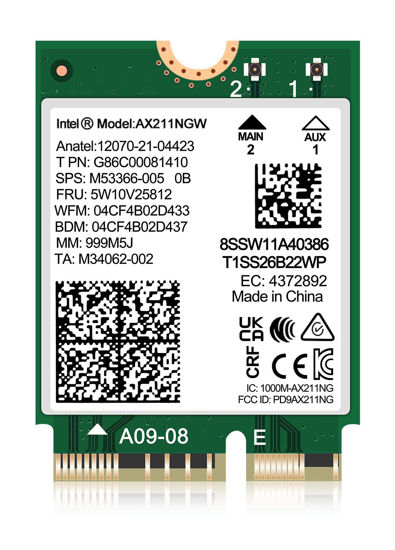 Card WIFI Intel® Wi-Fi 6E AX211 NGW (key E)